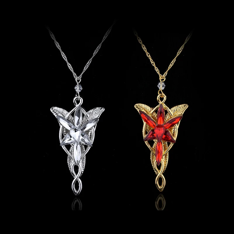

dongsheng Movie Jewelry Crystal Twilight Star Arwen Evenstar Pendant Necklace Women Princess Long Chain Collier Gift -30
