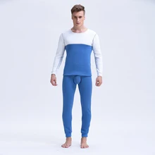 Мужские плотные кальсоны, зимние теплые Лоскутные Бархатные комплекты нижнего белья, теплые мужские топы и штаны, комплекты нижнего белья