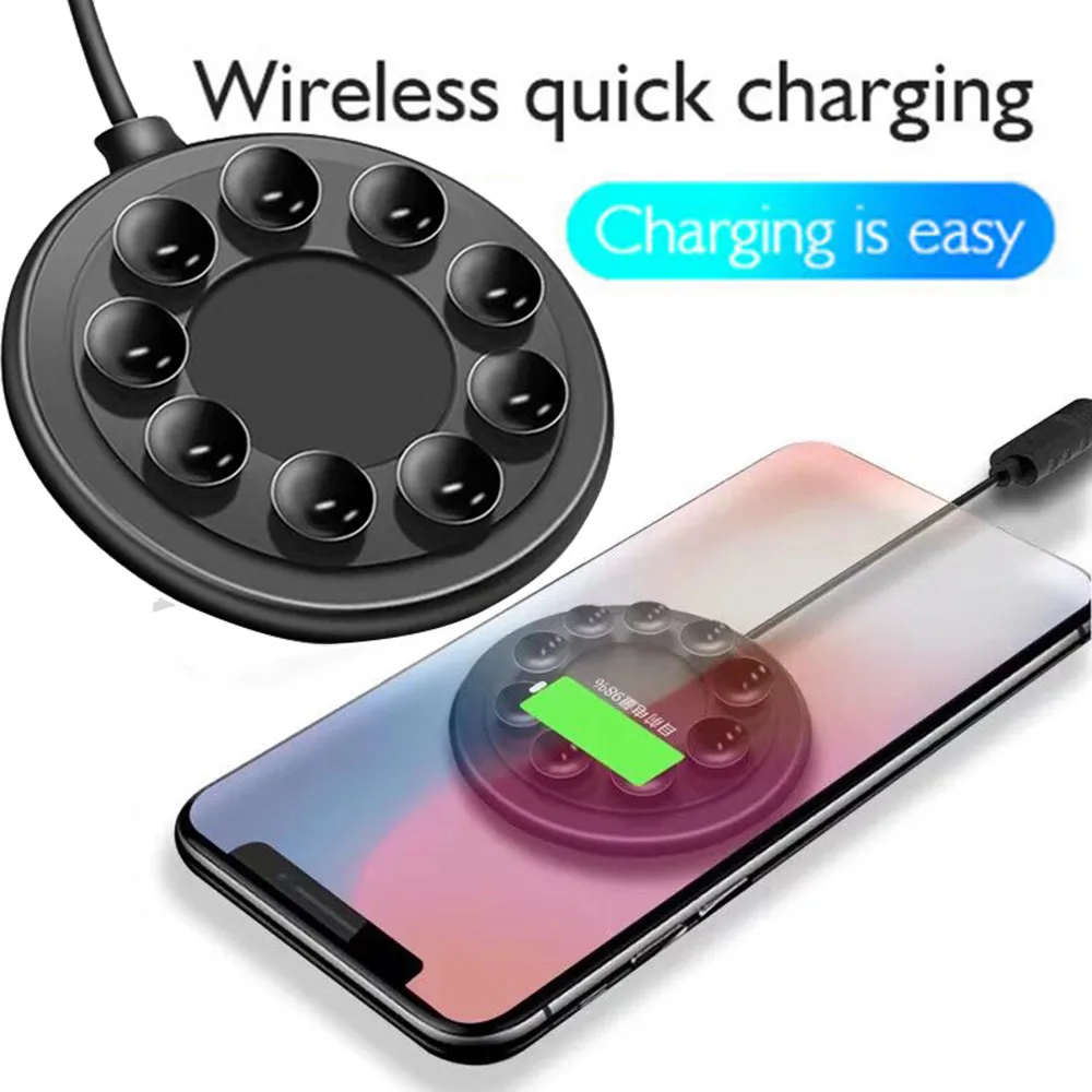 10W Fast Suction Cup QI Wireless Charger Charging Pad For iPhone for ...