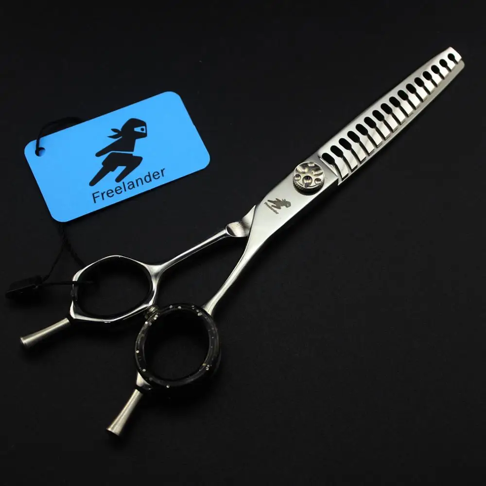 6.0" Hairdressing Scissors Fishbone double side Teeth 440C Haircut Barber Makas Thinning Shears professional Hair Scissors