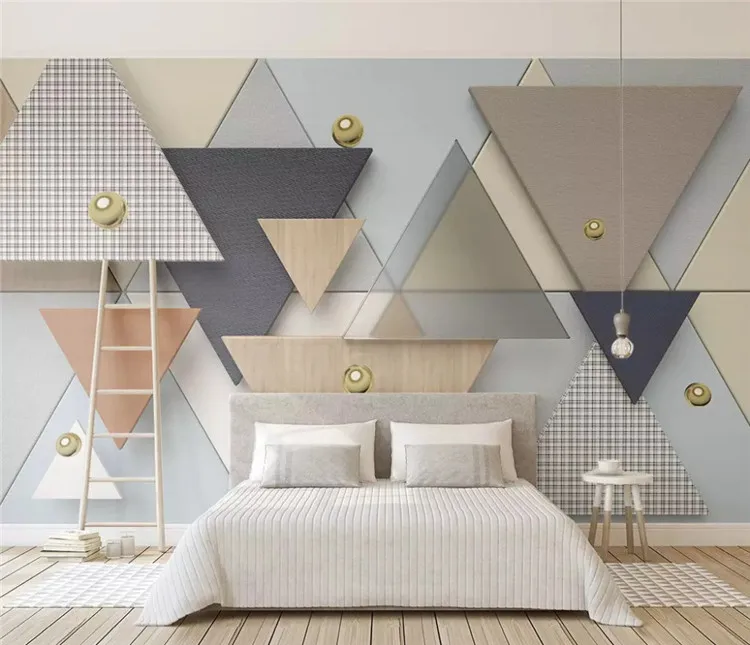 

papier peint 2019 new geometric triangle plaid fabric stitching background papel de parede 3d wallpaper papier peint