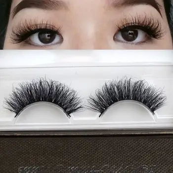 

High Quality 1 Pair 3D Natural Bushy Cross False Eyelashes 11 mm Charming Mink Hair Handmade Eye Lashes Eyelash Extensions