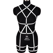 Комплект подвязок с бюстгальтером в стиле панк, готика, Хэллоуин, сексуальное женское белье, бондаж для тела, эластичный белый Бюстгалтер с перекрещенными ремешками, свадебный пояс для ног