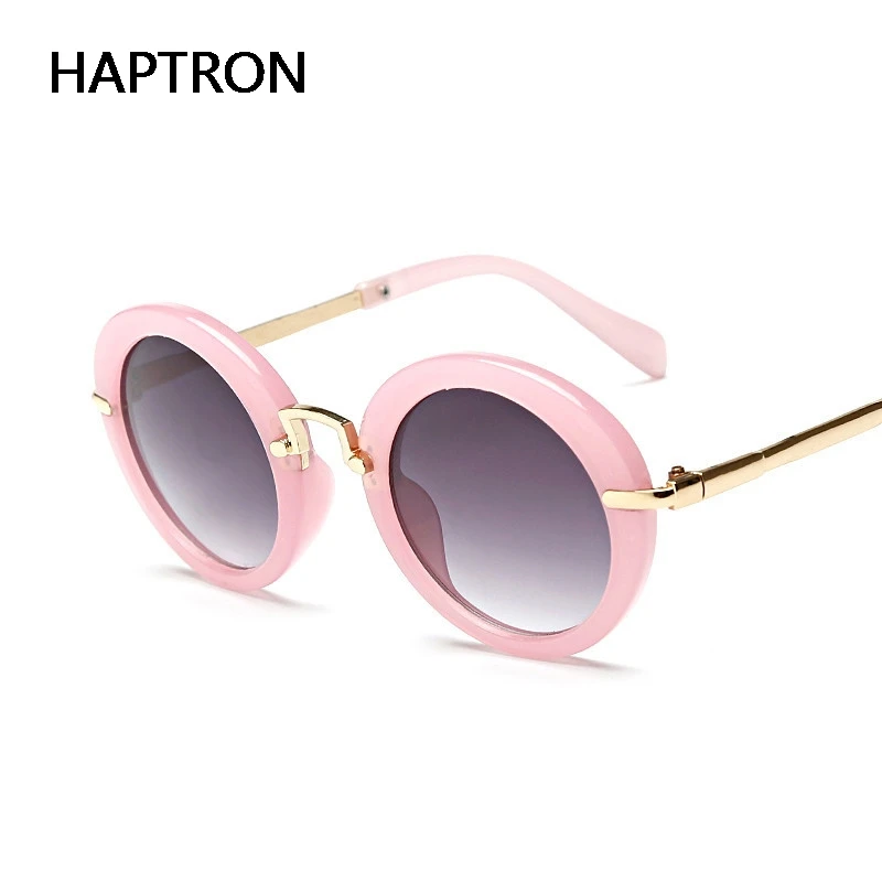 

HAPTRON new arrival round lovely kids sunglasses girls fashion goggle protective glasses children Eyewear pink color