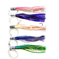 5 pcs Random mixed color Big Game Tournament 8 Inch /7 inch stainless steel Head and Skirt Trolling Marlin Lures free shipping