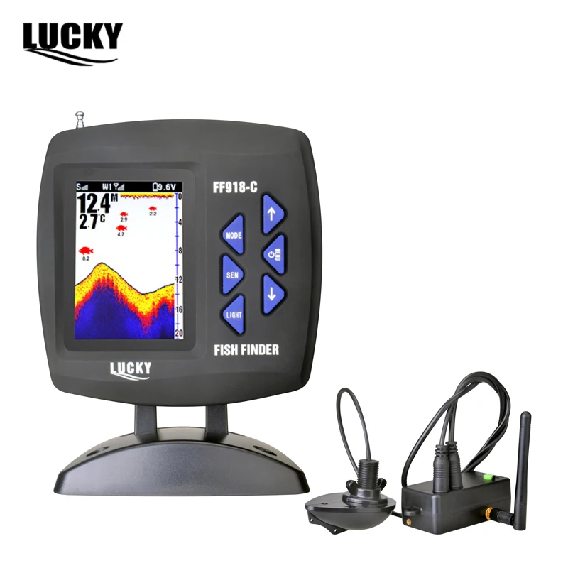 Russian Menu Wireless Boat Fish Finder 300m/980ft Operating Range ...