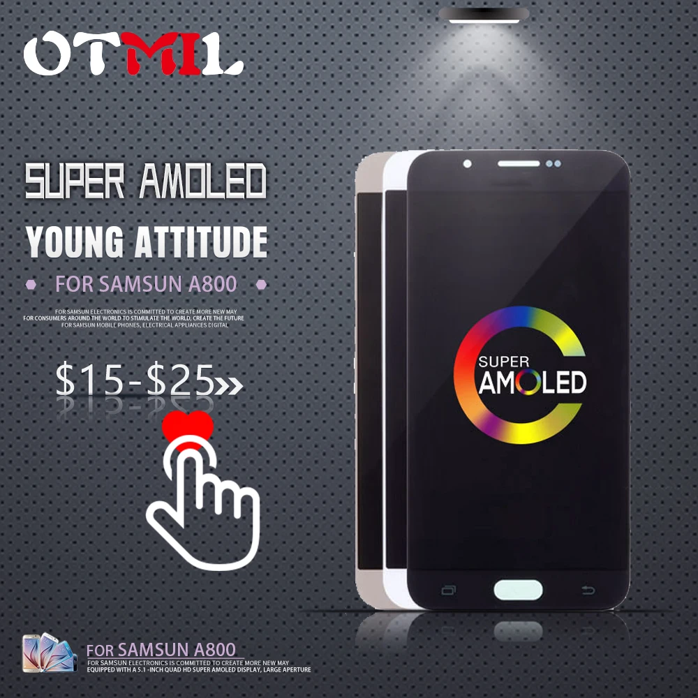 

OTMIL 5.7" AMOLED For SAMSUNG Galaxy A800 LCD Touch Screen Digitizer Replacement For SAMSUNG A8 2015 Display A8000 A800F #1