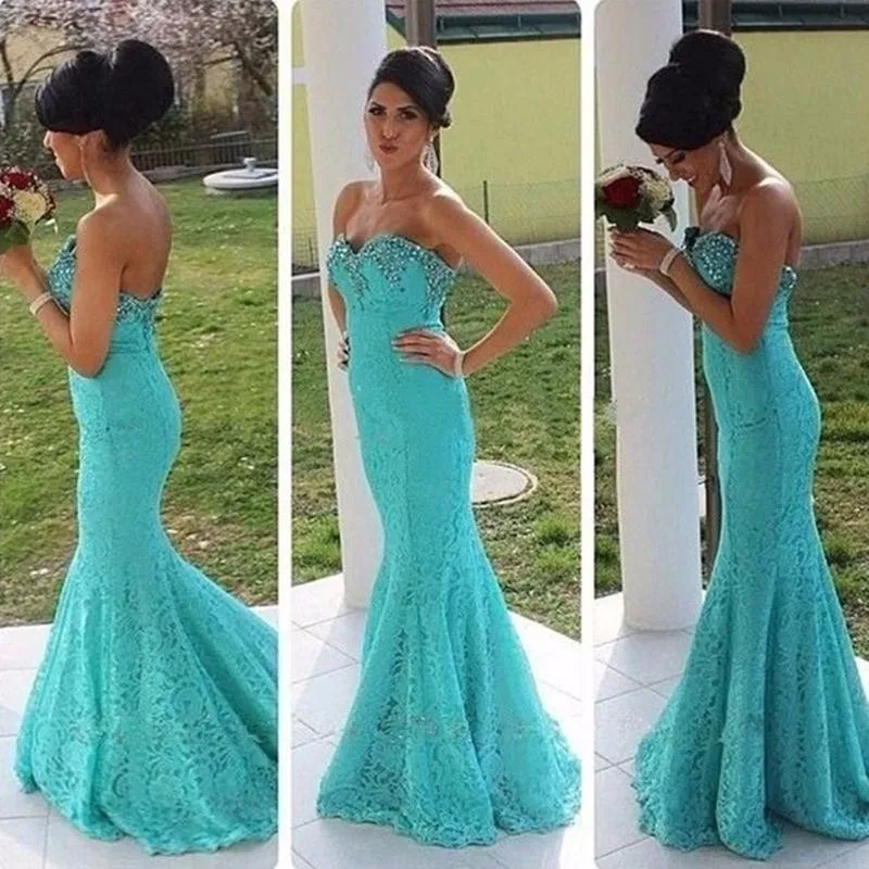 Elegant Long Turquoise Dresses Sweetheart Mermaid Off The Shoulder