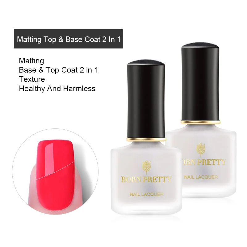 top base matte coat BORN PRETTY матовый лак для ногтей 20 цветов 6 мл длинный прочный верх лак Nai Art Лак Быстросохнущий Блестящий лак для ногтей с блестками - Color: top base matte coat