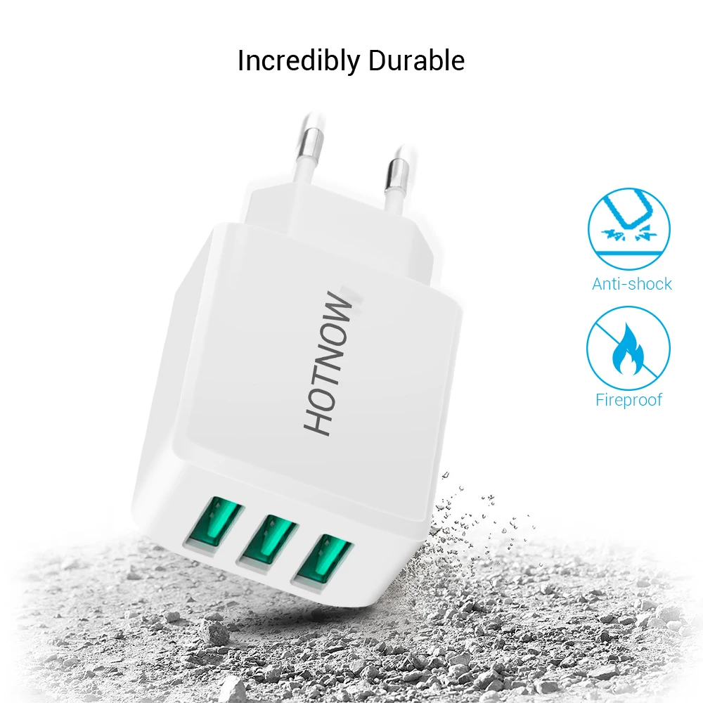 HOTNOW USB зарядное устройство 5V3A Универсальное портативное дорожное настенное зарядное устройство адаптер с европейской вилкой зарядное устройство для мобильного телефона для iPhone samsung ноутбука