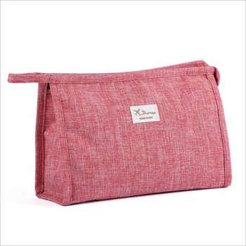 

Women Cosmetic Toiletry Bag Canvas Grind Clutch Makeup Handbags Organizer Pouch Case For Travel Trip Carry-on Companion Zipper