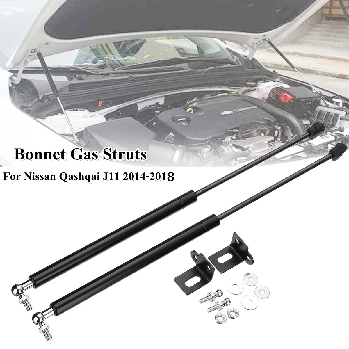 2X Car Front Gas Shock Hold Struts Lift Support Springs for