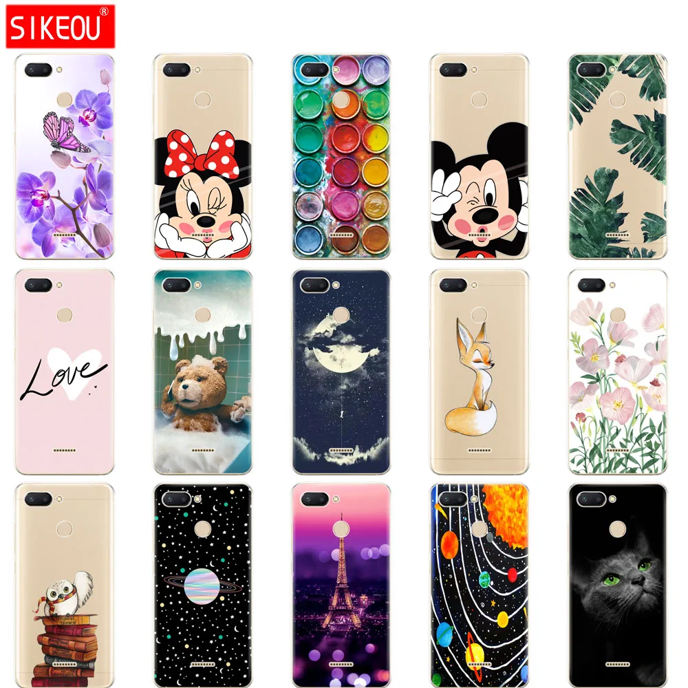 silicone case for Xiaomi Redmi 6 Case Full Protection Soft tpu Back Cover Phone Case For Xiaomi Redmi6 bumper hongmi 6 Coque fox