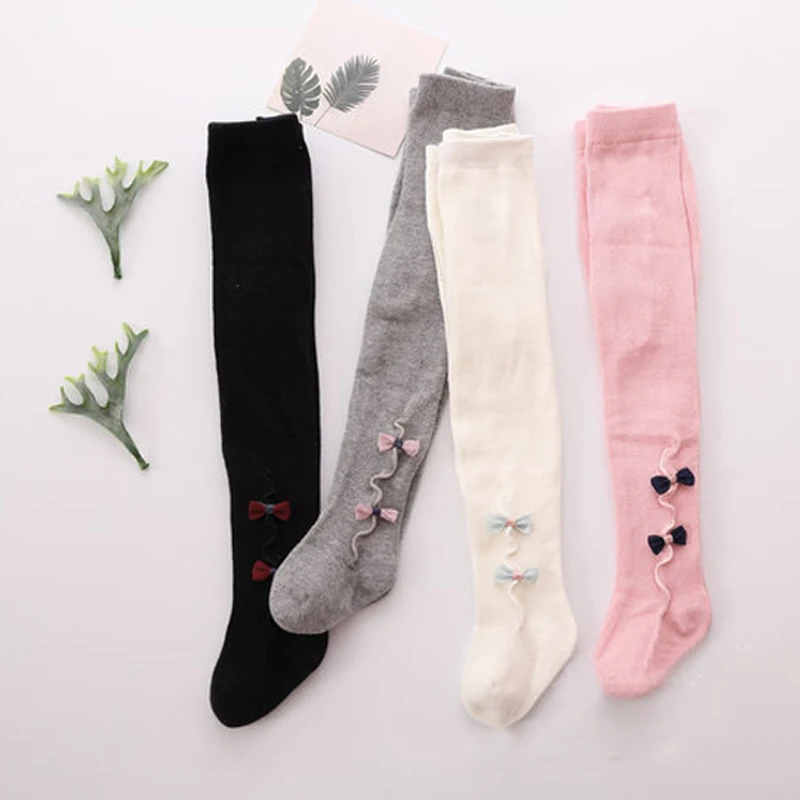 

Baby Girls Elastic Tights Cartoon Stocking Spring Summer Princess Baby Girls Kids Bownot Tights 4colors