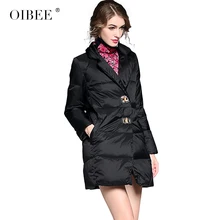 Oibee осенне-зимний женский теплый плотный стеганый костюм с воротником однобортный Повседневный женский пуховик