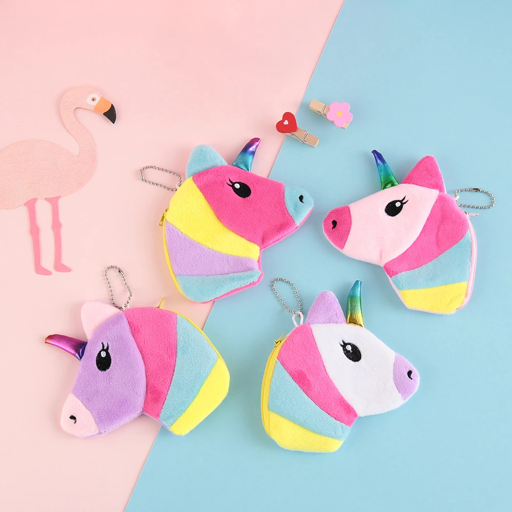 

New Unicorn Kids Girls Plush Wallets Small Cute Cartoon Card Holder Money Bag Plush Toy For Kids Children Gift