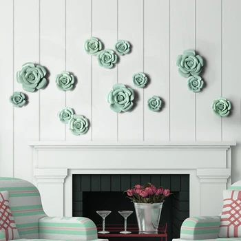 

Simple Modern Garden Creative Home TV Background Wall Decorations Ceramic Flower Stereo Wall Sticker Wall Hanging Pendant Gift