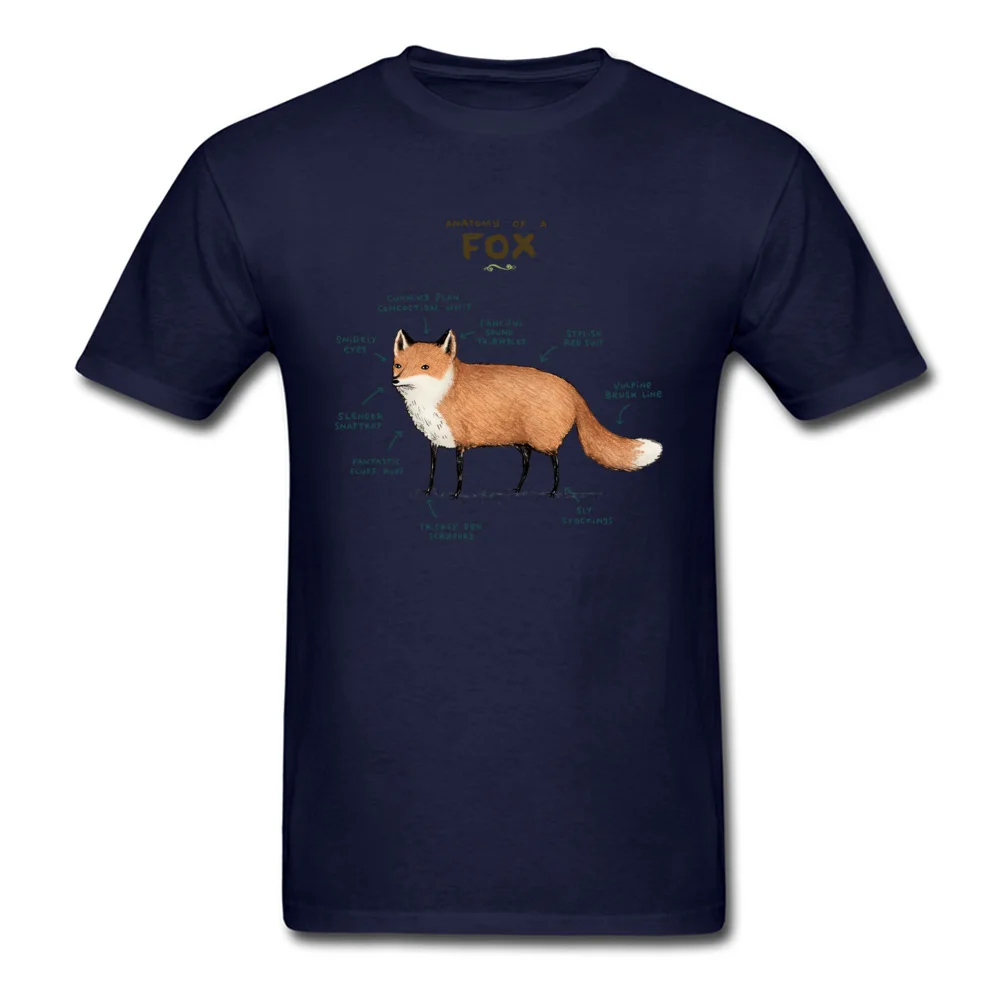 Anatomy of a Fox 3D Printed Tops Tees Short Sleeve for Men Pure Cotton Thanksgiving Day Crew Neck T Shirts Unique Tees Family Anatomy of a Fox navy