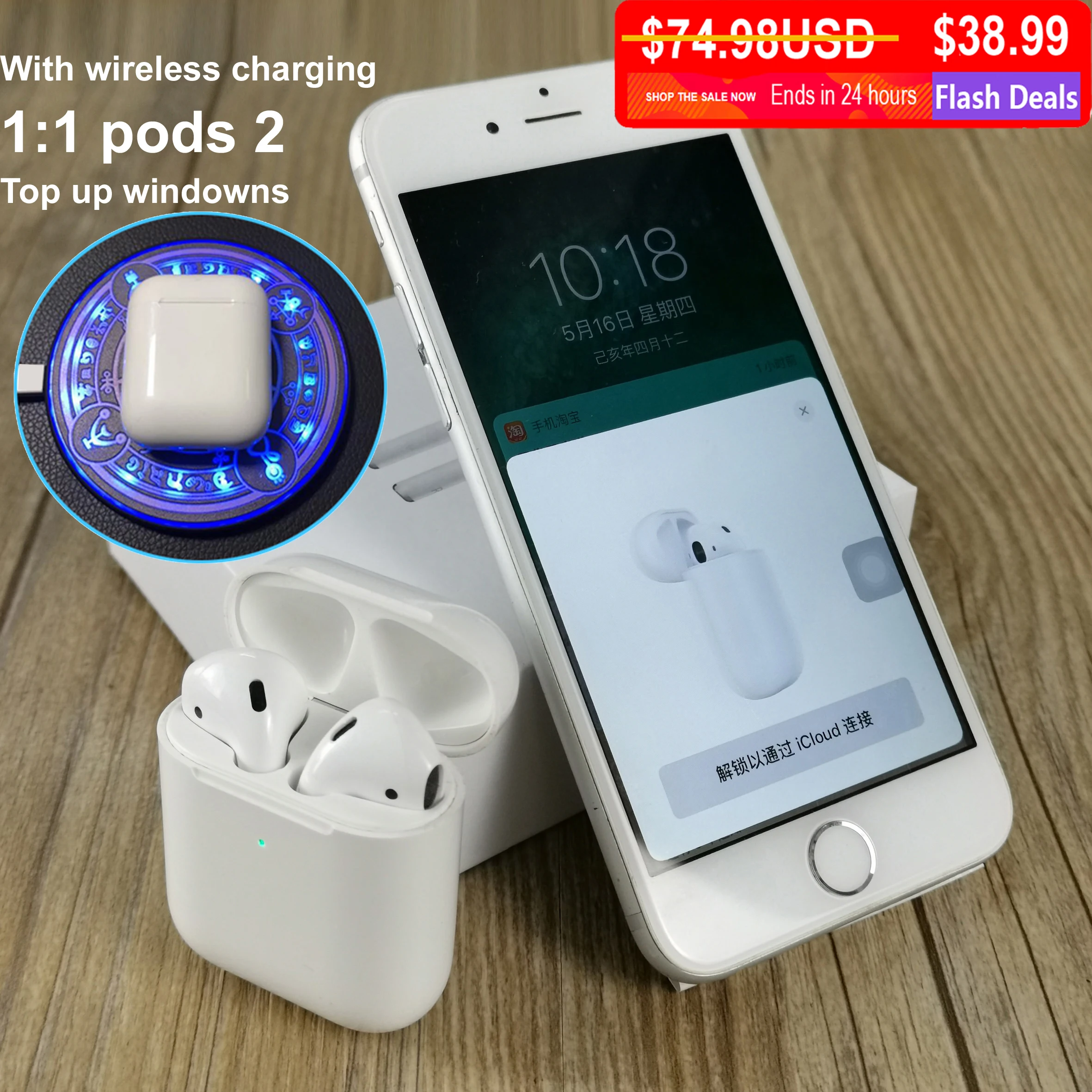 

Newest i80 tws Bluetooth Earphones Pop Up Earbuds wireless Charging Headset 1:1 Size Earphone vs W1 Chip Pods 2 tws