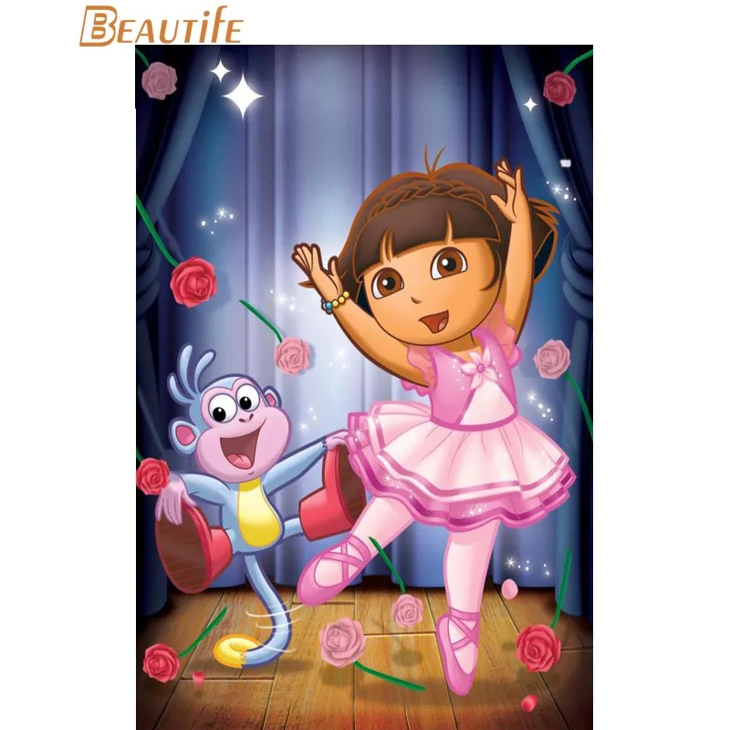 

New Arrive Custom Dora the Explorer Canvas Silk Poster for Home Decor Custom Print Cloth Fabric Wall Poster Custom Canvas Poster