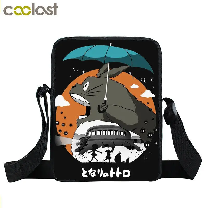 أنيمي Totoro/ناتسومي yuujinchou/بحار القمر الفتيان الفتيات Crossbody أكياس لونا Nyanko المدرب النساء حقيبة يد حقيبة كتف صغيرة