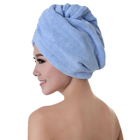 Модные женские Впитывающее микроволокно полотенце тюрбан волос-сушильный душ колпачок s хвост держатель купальный колпачок банный халат шляпа 10 цветов - Цвет: 8