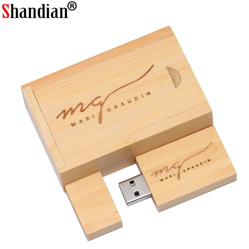 SHANDIAN Деревянный Маленький Квадратный Блок USB+ коробка флэш-накопитель USB2.0 64 ГБ 32 ГБ 16 ГБ 8 ГБ 4 ГБ карта памяти фотографии свадебные подарки