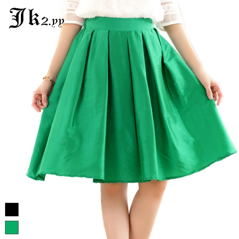 M XXXL Women Pleated Knee Length Korean Style Summer Plus