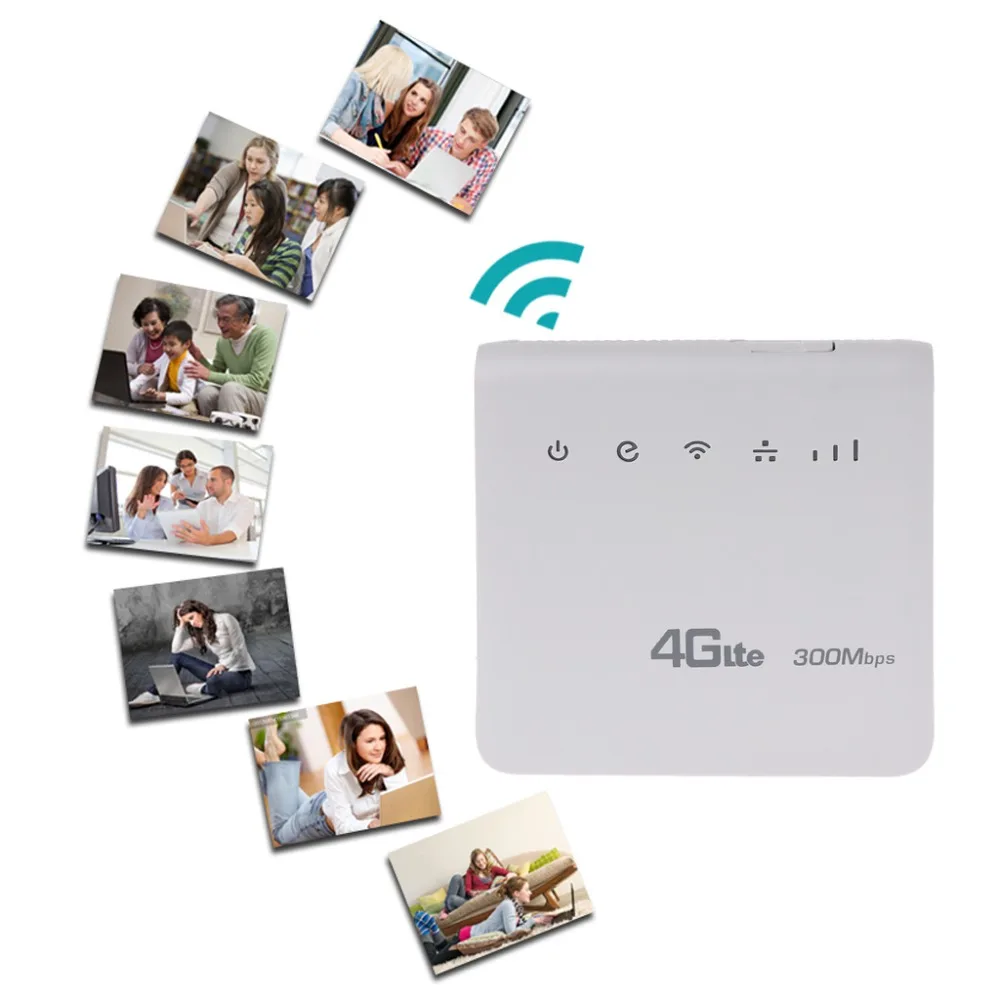 

Unlocked 300Mbps 4G LTE CPE Mobile WiFi Wireless Router With LAN Port SIM Slot