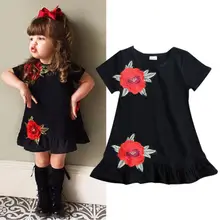 Милое детское летнее праздничное платье с объемным цветком для маленьких девочек, сарафан, одежда, От 0 до 4 лет