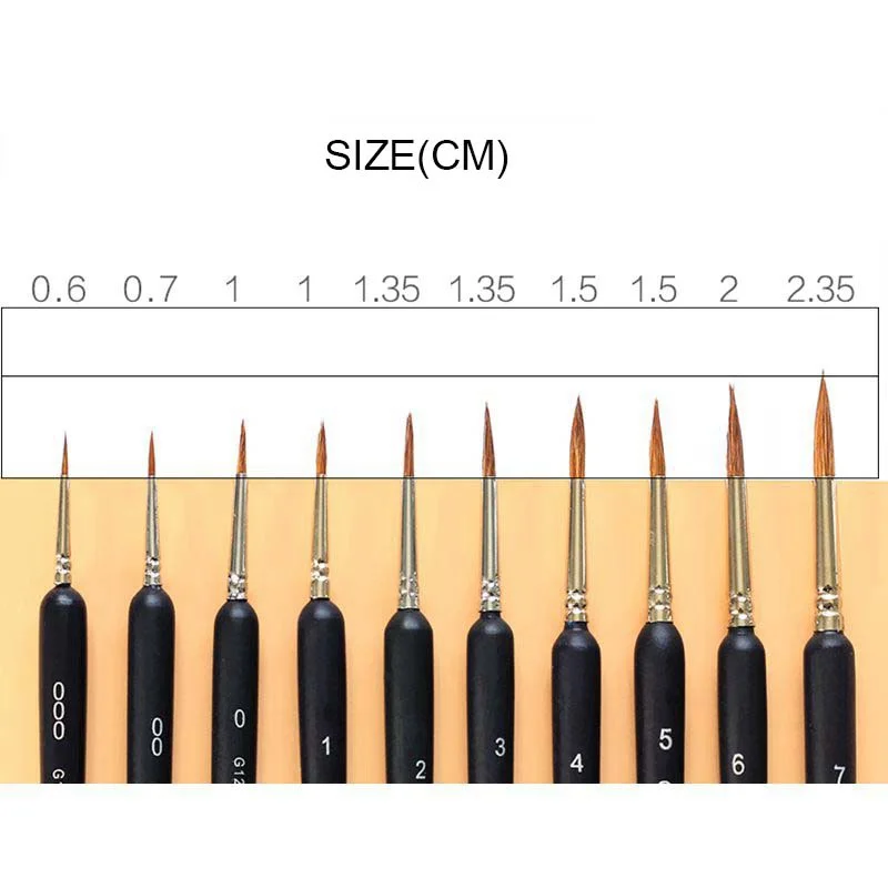 3/4/5 шт/партия, разные Размеры колонковая кисть отлично изогнутым наконечником ручка Краски Кисть художественная Гош для пар акварель масляная Акриловая картина товары для рукоделия