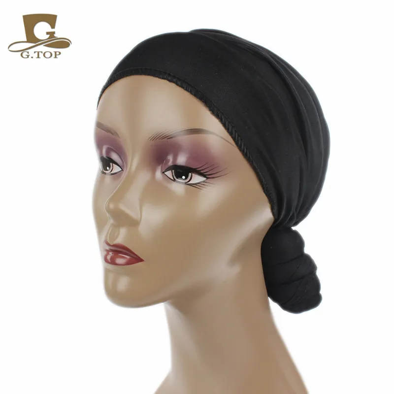 10pcs/lot New Women handmade Knot Head Wrap Tied Scarf knotted Turban