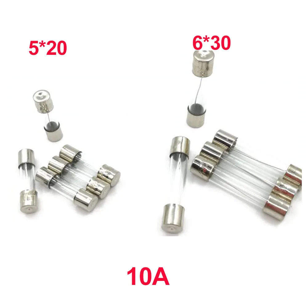 5pcs/lot 5*20 6*30 mm Glass Fuse Holders 5x20 6x30 Insurance Tube Socket 15A 125VAC, 10A fuse tube optional
