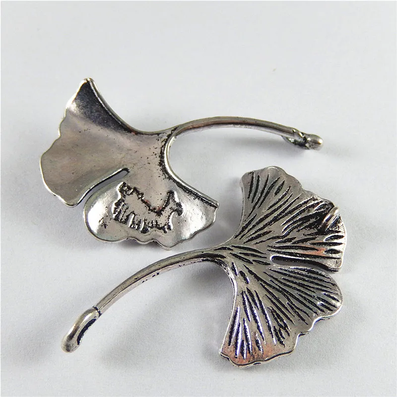 

GraceAngie 4PCS Antique Silver Charms Simulated Leaves of Gingko Pendant Suspension Jewelry Findings Necklace Accessories