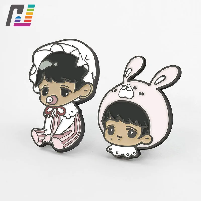 

3d Cute Baby Girl Brooch Rabbit Girls Pins Brooches Custom Cartoon Characters Lapel Pin With Metal Buy at Least 50PCS