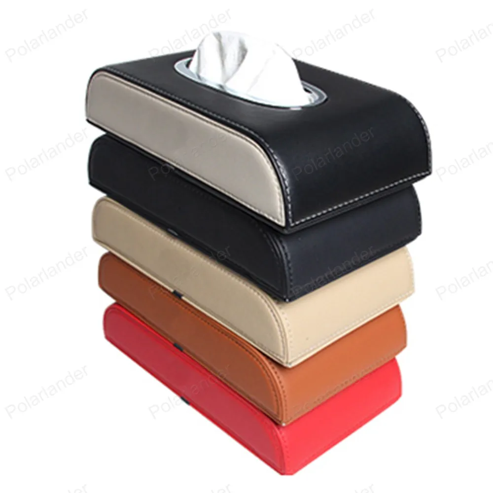 Buy 5 Colors Car Tissue Box Stylish Elegant Durable Leather Home Office Paper