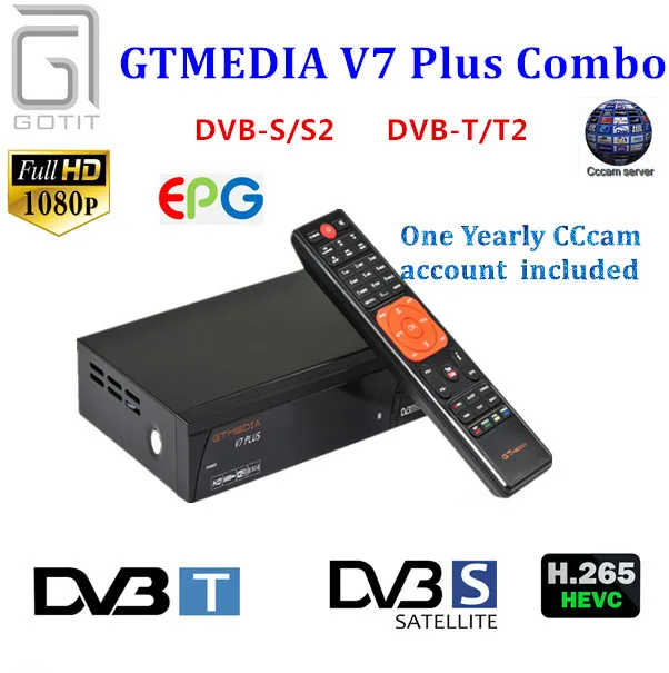 GT Media V7 Plus комбинированный спутниковый ресивер DVB S/S2 T/T2 декодер тв приёмник