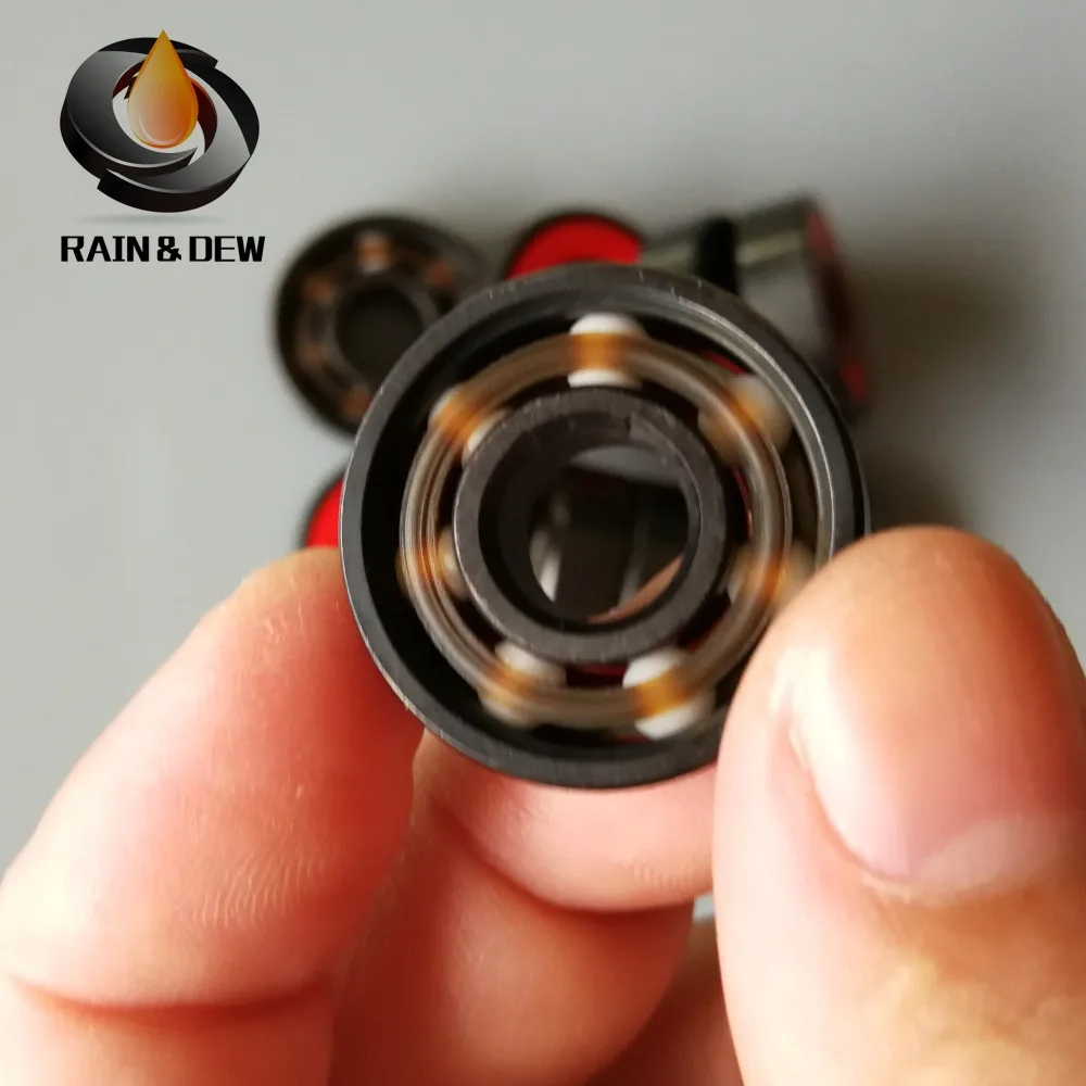 10 шт. 608RS красная печать с титановым покрытием скейтборд подшипник ABEC 11