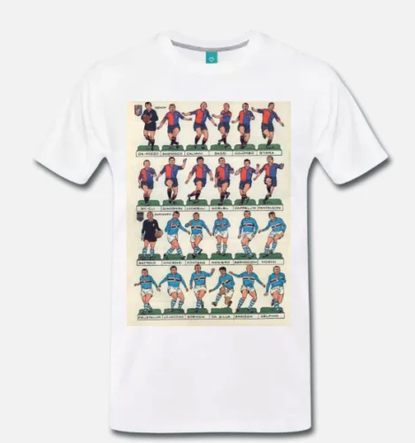 

T-SHIRT MEME SAMPDORIA GENOA DERBY GENOVA FIGURINE CALCIO VINTAGE 1965 1