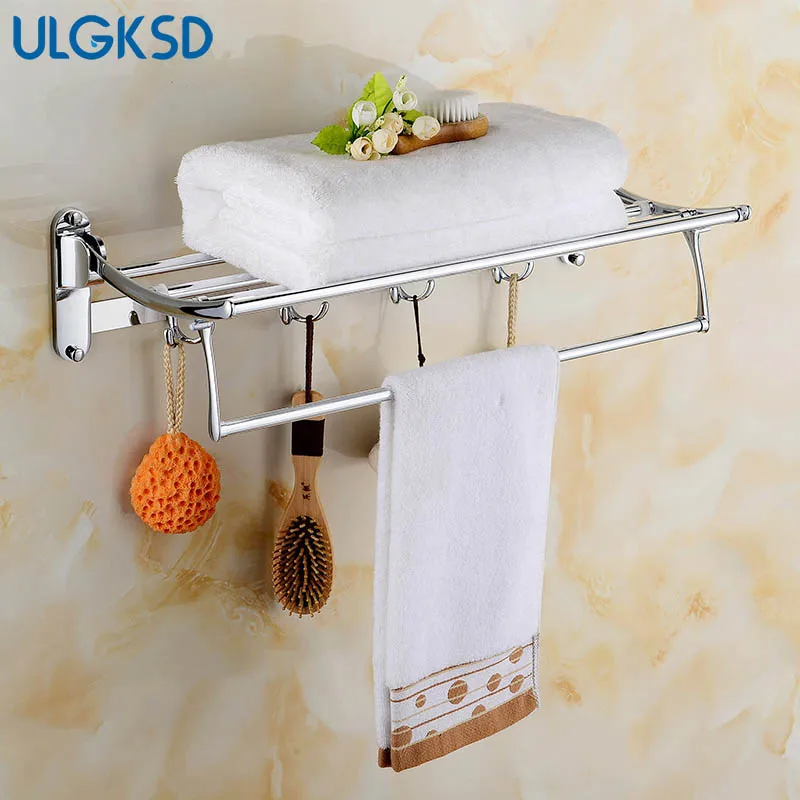 

Ulgksd Luxury Bathroom Accessories Set Stainless Steel Towel Hanger Bath Towel Rack Wall Mounted Towel Holders Clothes Hooks