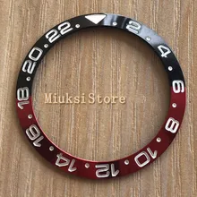 38 мм черные/красные титановые оправы для часов подходят для GMT автоматические механические часы мужские оправы для часов