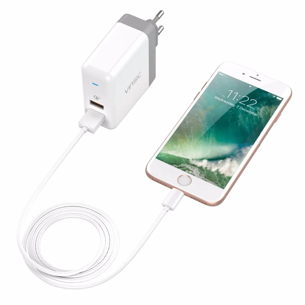 Vinsic Quick Charge 3 0 двойное настенное зарядное устройство USB QC3.0 мини адаптер для iPhone