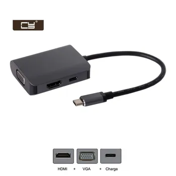 

HDMI 4K VGA 1080P Type C to USB C Adapter Digital AV Multiport Charged USB-C with Power for Laptop & Phone S8 S9 Mate10