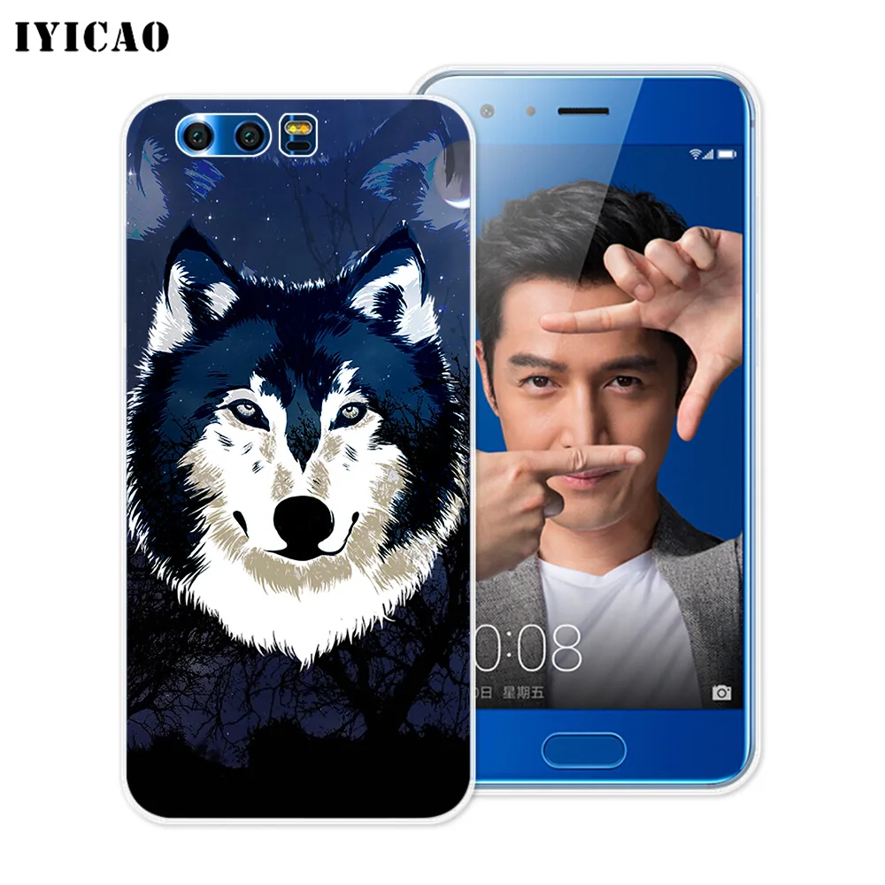 Мягкий силиконовый чехол IYICAO Animal Wolf для Huawei Y9 Y7 Y6 Prime 2018 Honor 8C 8X8 9 10 Lite 7X 7C 6A 7A
