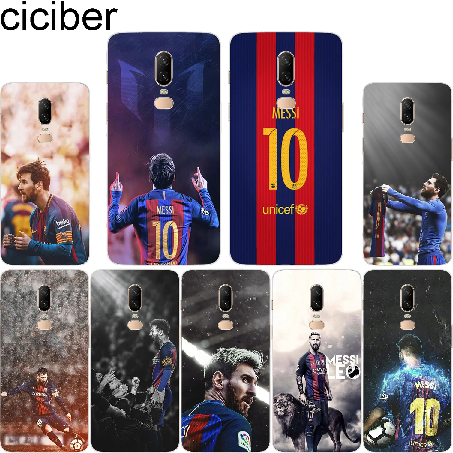 

ciciber For Oneplus 6 6T 5 5T Soft Silicone Cover Clear TPU For 1+ 6 1+5 Phone Cases Fundas Capa Football Sports star Messi