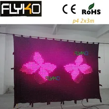 2x3 м огнеупорные привело сценические украшения Шторы 3750 шт. высокий яркий этап ткань