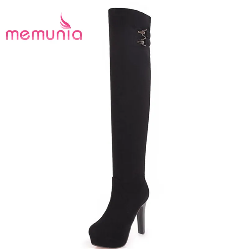 

MEMUNIA new arrive women boots big size 34-43 fashion buckle boots extreme high heels boots winter 2020 new knee high boots
