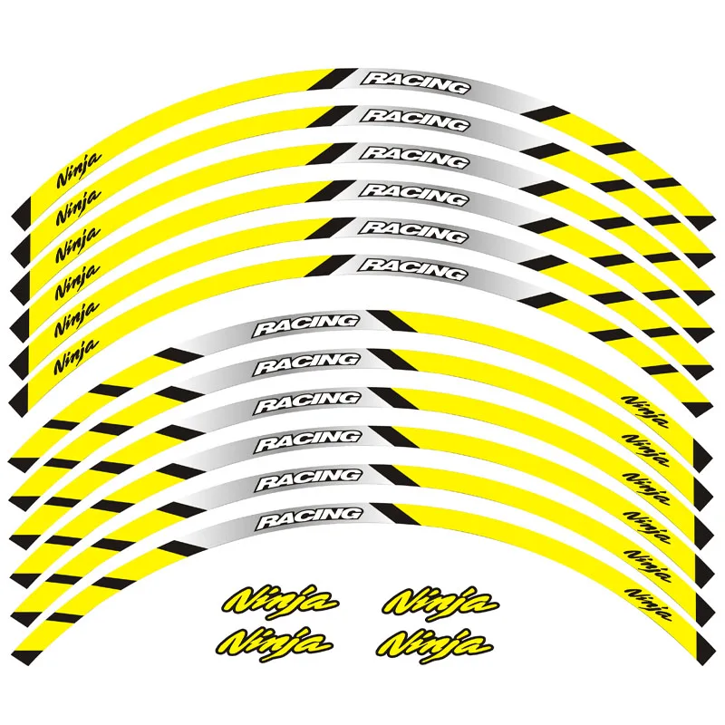 Новая высококачественная 12 шт подходит мотоциклетная наклейка для колес полоса светоотражающий обод для Kawasaki NINJA