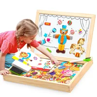 100+Pcs Wooden Multifunction Children Animal Puzzle Writing Magnetic Drawing Board Blackboard Learning Education Toys For Kids 1