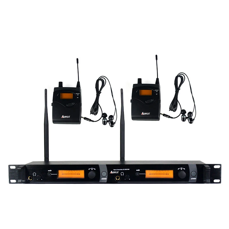 

2 bodypack channels wireless in ear monitor system stage sound monitor IEM earphone